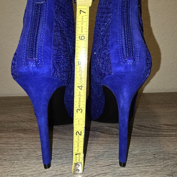 GUESS Arya Cobalt Mid Calf Lace Booties Size 7M NWOB - Picture 4 of 11